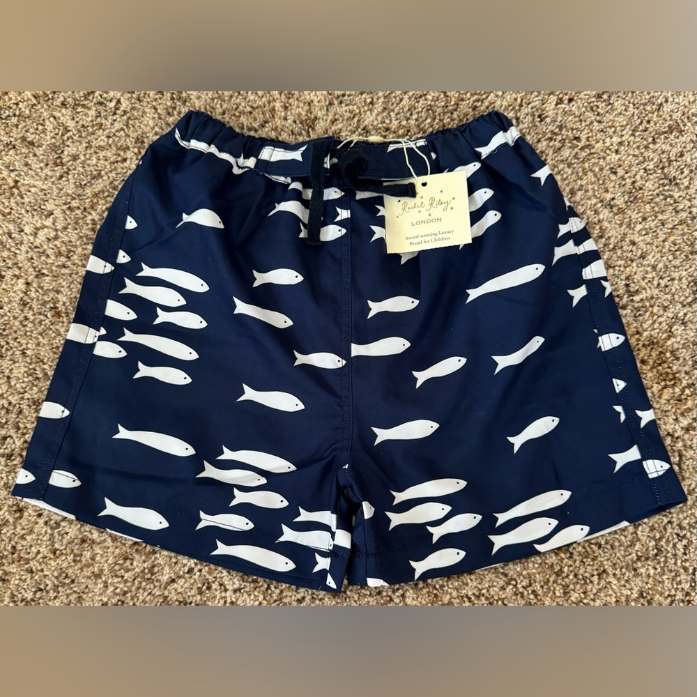 NWT Rachel Riley London Boys 7Y School of Fish Swim Trunks - Picture 2 of 5